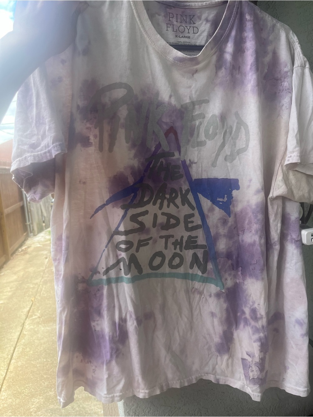 Pink Floyd Tie-Dye Short Sleeve Tee in Purple and White